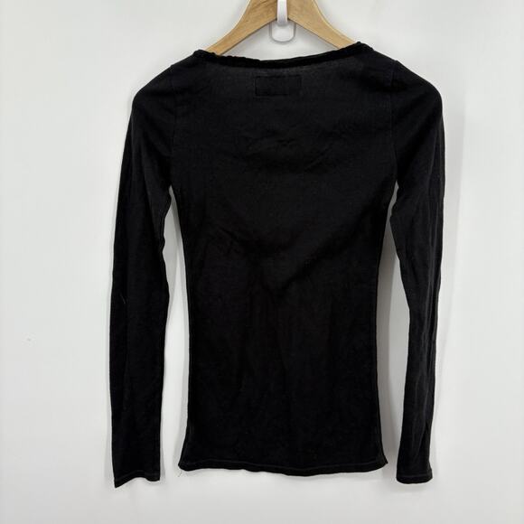 Vintage Y2K American Eagle Henley Top Small Button Bella Fitted Elena Ribbed - Picture 7 of 7